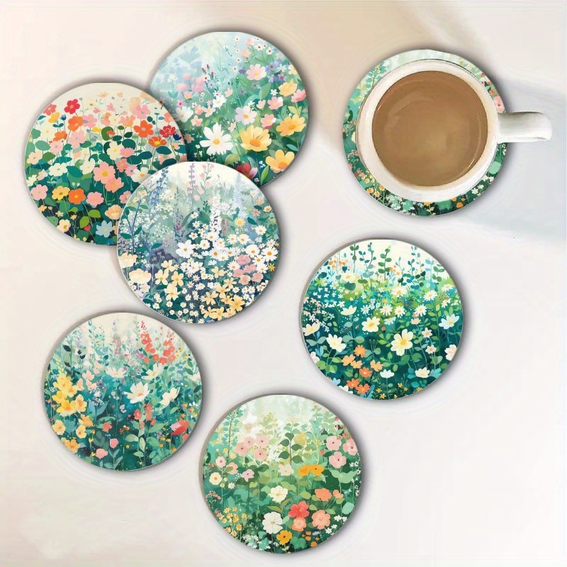 Sustainable Living Eco Friendly - 2D Spring Garden Art Wooden Coaster