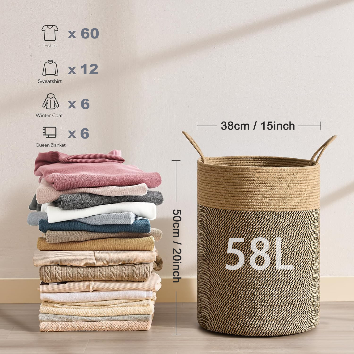 Large Storage Basket Tall Wove - Sustainable Living Eco Friendly recensione e prezzo