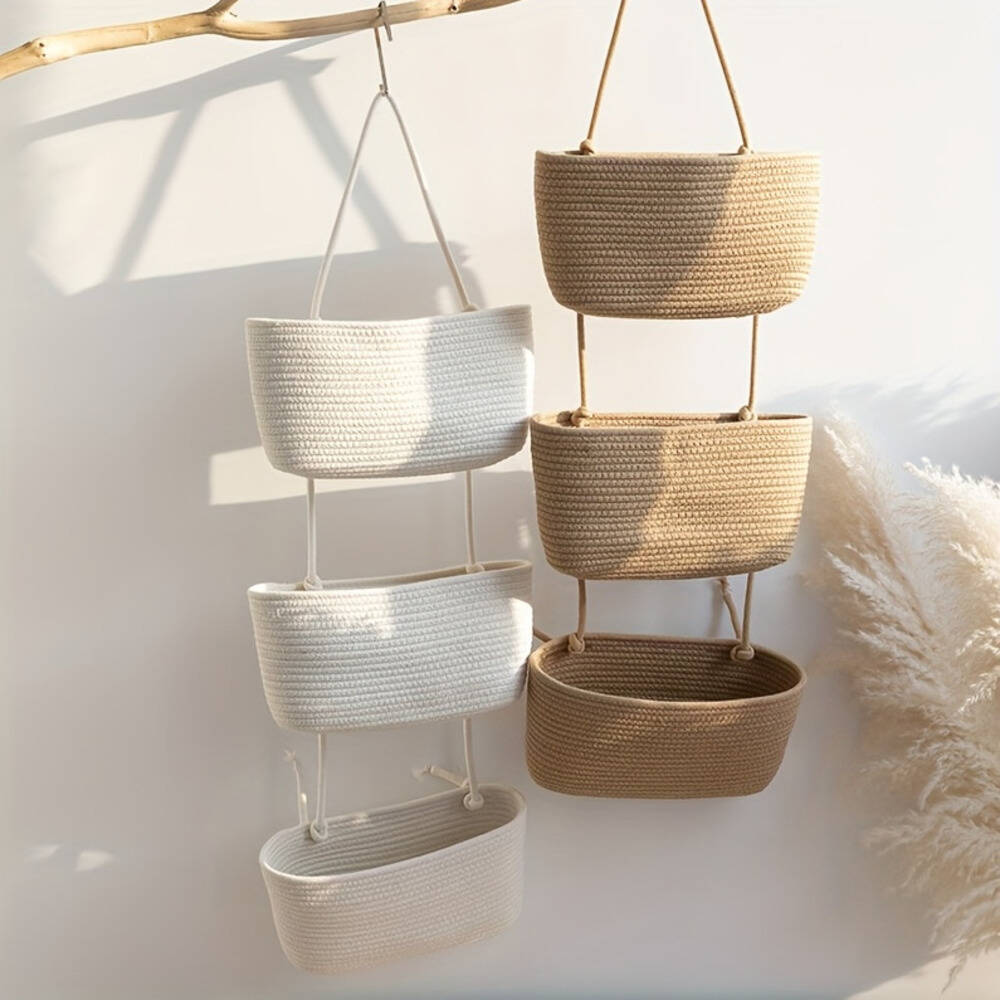 3-tier Rope Woven Fabric Baske - Sustainable Living Eco Friendly recensione e prezzo